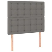 Vidaxl Vzglavje postelje temno sivo 100x5x118/128 cm blago