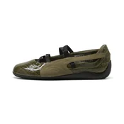 PUMA Speedcat Ballet Croc-Texture Sneakers Women, Shoes, Olive/Black, 38