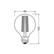 OSRAM LED Vintage 1906, G80, E27, 11 W, siva, 1.800 K, zatemnitev. - dimno siva - Steklo