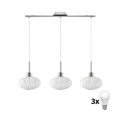 LED Luster na kablu HARMA 3xE27/60W/230V mat krom/bela