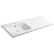 ARECA Cultured Marble Washbasin 121x51,5cm, left, white - Bela - 121x14,2x51,5 cm - Sapho - 24 - Liti marmor - Pravokotnik - 1210 - 142 - 515 - 14