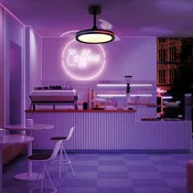 Mantra Iluminación LED stropni ventilator Northern, črn, DC, tih, O 91 cm, CCT RGB - Dnevna soba/jedilnica - Sodobni - črna, prosojna - Plastika
