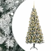 Vidaxl Umetna božična jelka z bučko 240 cm 300 LED Toplo bela