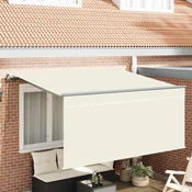 Skrovita tenda Krema 300 x 200 cm Poliester i aluminij