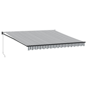 vidaXL vidaXL Zložljiva tenda antracit in bela 4x3 m blago in aluminij, (21260616)