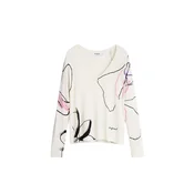 Desigual Pulover modra / pitaja / črna / bela