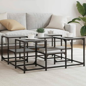 Greatstore Klubska mizica siva sonoma 91x91x40 cm inženirski les