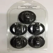 Set dugme šporeta bakelitno Sloboda, 5 komada, Crno-braon