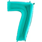 Grabo Folija balon Tiffany številka 7, barva mint - 102 cm