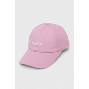 Bombažna bejzbolska kapa Levis roza barva