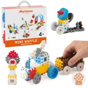 MARIOINEX Marioinex Mini Waffle Konstruktor Modri komplet gradbenih kock, mehke kocke za otroke, varnih 140 kosov