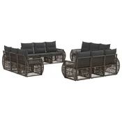 Sjedeca garnitura za vrt 12 pcs Siva i tamno siva poliratan