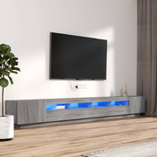 3-dijelni set TV ormarica LED boja hrasta od konstruiranog drva