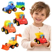 slomart MAXY Traktor, bager, kiper - komplet 4 vozil z napajanjem