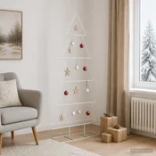 Vidaxl Kovinsko božično drevesce KUOPIO 150 cm Jeklo Bela