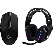 Logitech G brezžični komplet igralne miške G305 in slušalk G733 Lightspeed črne barve