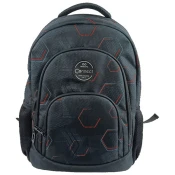 Ranac za školu Monochrome Hexagon Connect 38592 crno-crveni