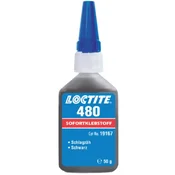 Loctite 480 50g črno gumo ojačano cianoakrilatno lepilo za kovine, plastiko in elastomere