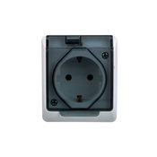 Hermes hermetična Schuko vtičnica z/z dimno loputo 16A IP44 bela 0324-01