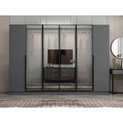 Hanah Home ormar sa reflektujucim staklom Nisa 20597, 270 cm, antracit