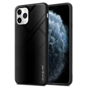 Cadorabo CADORABO Ohišje, združljiv z Apple - Stripe Optics v Opal Black - Zaščitni pokrov iz silikona TPU in hrbta iz kaljenega stekla, (20572503)