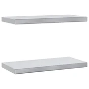 Vidaxl Stenske police 2 kosa 50x23,5 cm srebrna nerjaveče jeklo