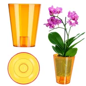 KADAX Cvetlični lonec za orhideje, plastičen, oranžen, premer 12 cm