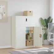 Greatstore Arhivska omara bela 90x40x130 cm jeklo