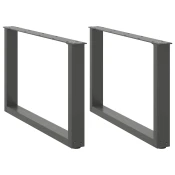 Noge za klub stolic U-oblik 2 kom antracit 60 x (42-43) cm celik