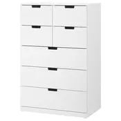 NORDLI Komoda sa 7 fioka, bela, 80x122 cm