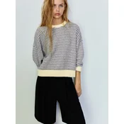 Pull&Bear Pulover PACIFIC RAYA FINA kremna/temno siva