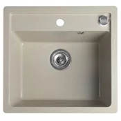 Granitno kuhinjsko korito z eno posodo 53x50 cm, bež - Bež - 53x22x50 cm - Sapho - 24 - Granit - Pravokotnik - 530 - 220 - 500 - not available - 14