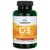 Swanson Vitamin D3, 2000 ie, večja učinkovitost, 250 kapsul
