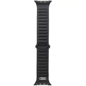 Remen Audi Strap Logo remen od prave kože sa magnetskim prstenom za Apple Watch 44/45/46/49mm crni (AU-GL-AW44-49-GT/D2-BK)