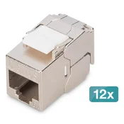 Digitus CAT 6A Keystone modul, zaščiten, orodje ni potrebno (12 kos)