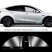 PPF zaščita robov vrat Tesla Model Y Juniper – transparentna TPU folija – Konfiguracija: 2 kosa – Sprednji vogali vrat – PPF TPU