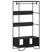 Vidaxl Garderobna omara črna 90x50x180 cm inženirski les