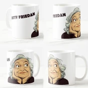 Keramicka šolja Betty Friedan, 330ml, Višebojna