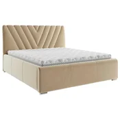 Boxxx OBLAZINJENA POSTELJA 180 cm x 200 cm , tekstil rjava, rumena