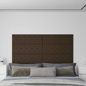 Zidna uzglavlja 12 pcs Smeda 90 x 30 cm Lažna koža