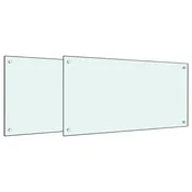 Kuhinjske zaštite od prskanja 2 kom bijele 80 x 40 cm staklene