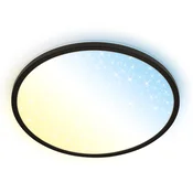 Brilo LED stropna svetilka Slim zvezdno nebo zatemnilna CCT črna 3,3 x O 37,5 cm