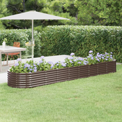Povišena vrtna gredica od pocincanog celika 368x80x36 cm smedi