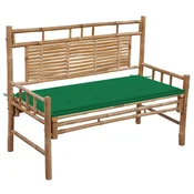 Greatstore Vrtna klop z blazino 120 cm bambus