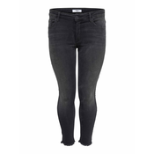 ONLY Carmakoma Kavbojke carWILLY REG SKINNY ANK JEANS, črna
