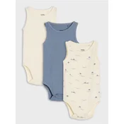 Sinsay - Pamucni bodi bez rukava 3 pack - krem