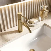 Mešalnik za umivalnik Rea Lungo Diamond Brush Gold Low