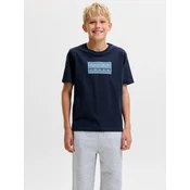 Jack & Jones Junior Majica JCOFUSION mornarska / svetlo modra / off-bela