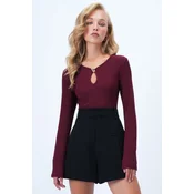 Trend Alaçati Stili Majica rdeča