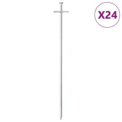 Vidaxl Klini za šotor 24 kosov 29,5 cm O6 mm pocinkano jeklo